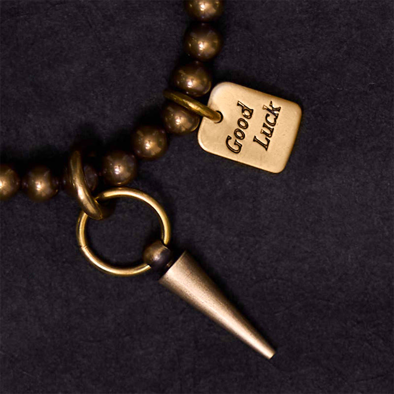 Pulsera de equilibrio de la fortuna con cuentas de latón y cobre vintage de Buddha Stones - image 4
