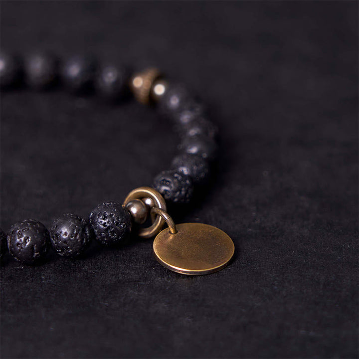 Pulsera de piedra de lava natural con Buddha Stones que proporciona calma y apoyo curativo - image 4