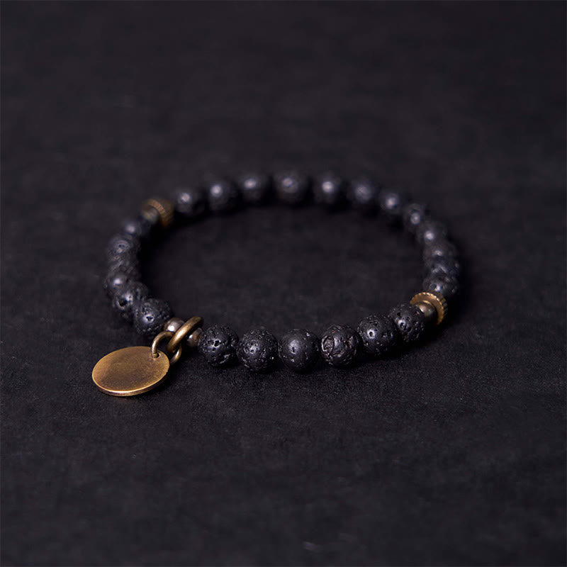 Pulsera de piedra de lava natural con Buddha Stones que proporciona calma y apoyo curativo - image 3