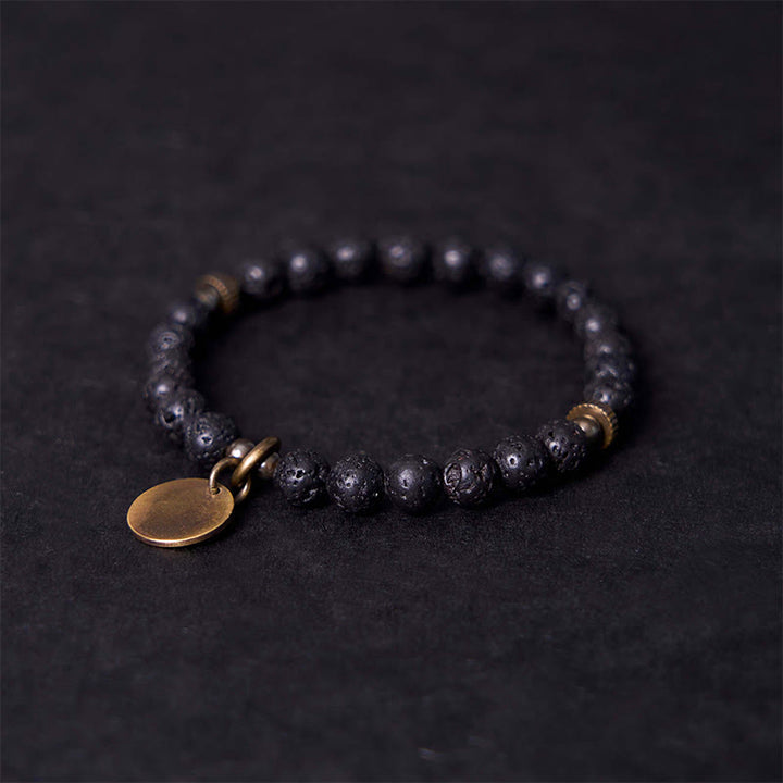 Pulsera de piedra de lava natural con Buddha Stones que proporciona calma y apoyo curativo - image 3