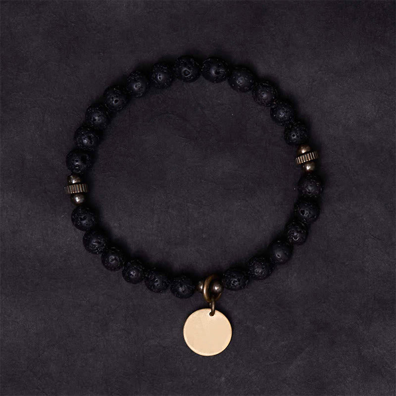 Pulsera de piedra de lava natural con Buddha Stones que proporciona calma y apoyo curativo - image 2
