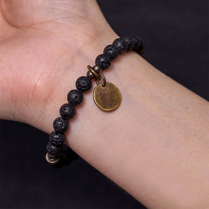 Pulsera de piedra de lava natural con Buddha Stones que proporciona calma y apoyo curativo - image 8