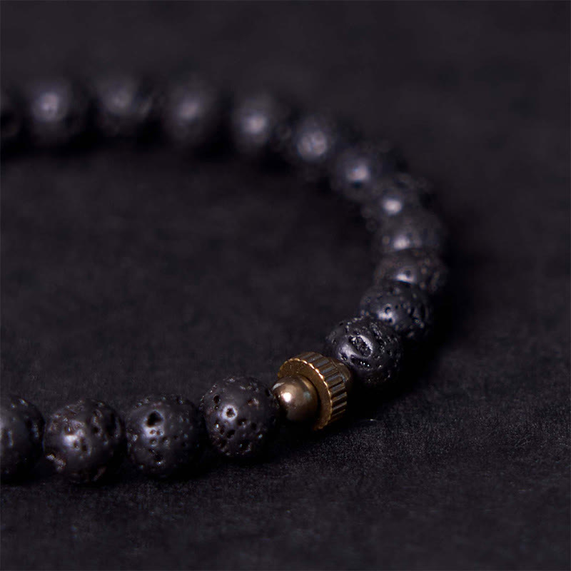Pulsera de piedra de lava natural con Buddha Stones que proporciona calma y apoyo curativo - image 5