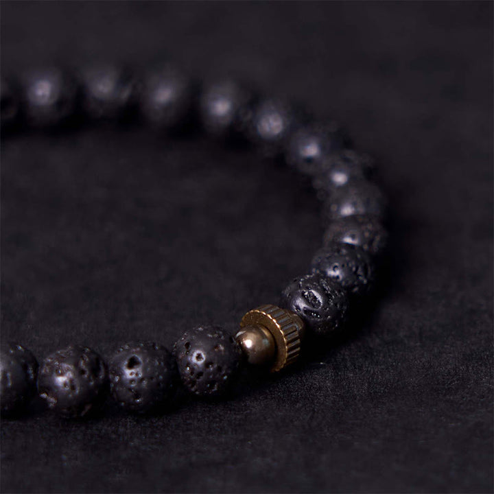 Pulsera de piedra de lava natural con Buddha Stones que proporciona calma y apoyo curativo - image 5