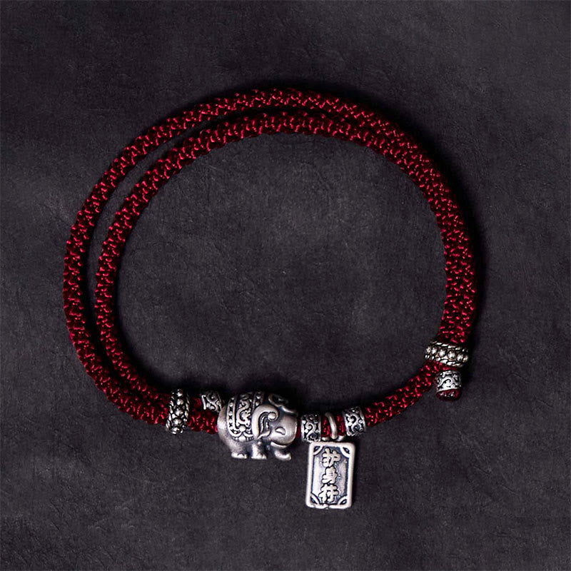 Pulsera de fuerza con amuleto de elefante de plata de ley 925 con Buddha Stones y símbolo de seguridad y bienestar - image 24