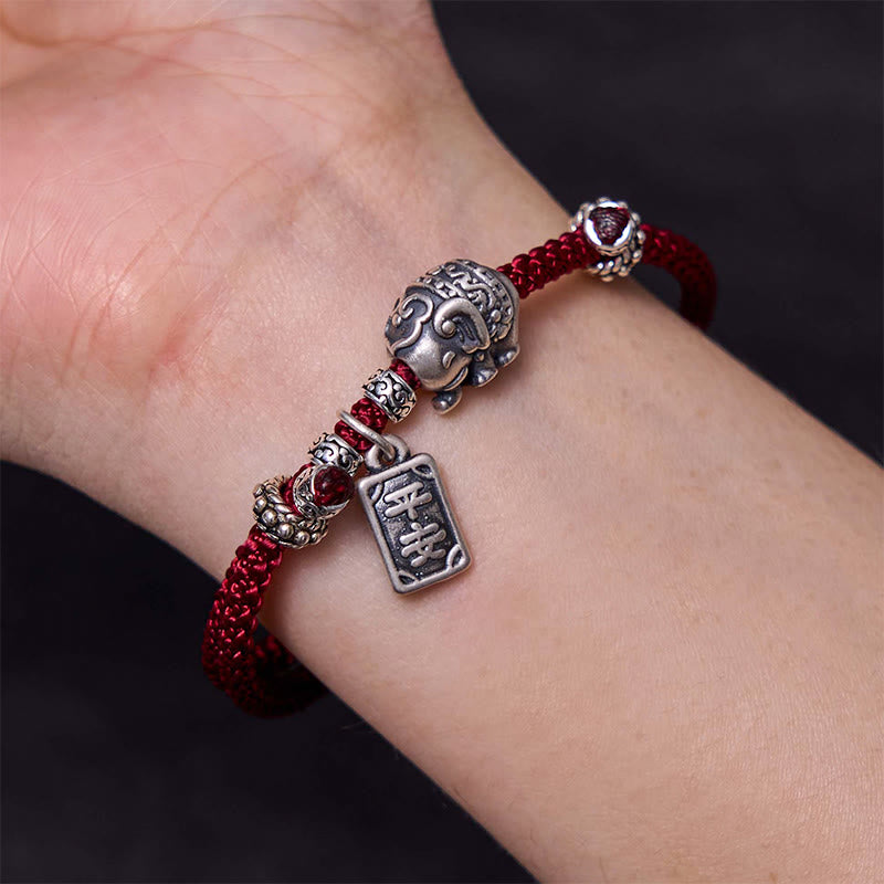 Pulsera de fuerza con amuleto de elefante de plata de ley 925 con Buddha Stones y símbolo de seguridad y bienestar - image 22
