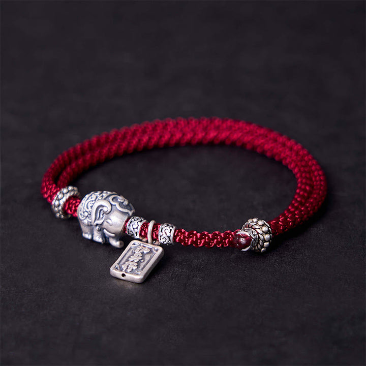 Pulsera de fuerza con amuleto de elefante de plata de ley 925 con Buddha Stones y símbolo de seguridad y bienestar - image 18