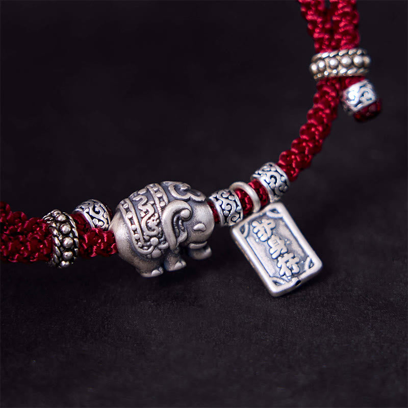 Pulsera de fuerza con amuleto de elefante de plata de ley 925 con Buddha Stones y símbolo de seguridad y bienestar - image 20