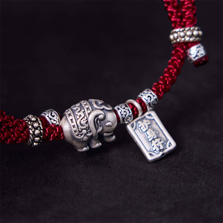 Pulsera de fuerza con amuleto de elefante de plata de ley 925 con Buddha Stones y símbolo de seguridad y bienestar - image 20