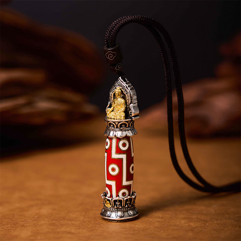Collar con colgante de protección de cuentas Dzi de nueve ojos de Buddha Stones - image 2