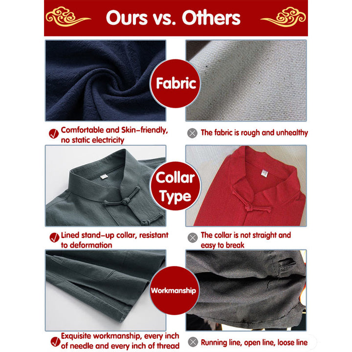 Camisa de manga larga con Buddha Stones Tang, ropa de algodón para hombre - image 10