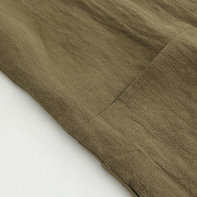 Camisa de manga larga con Buddha Stones Tang, de algodón y lino, para hombre - image 19