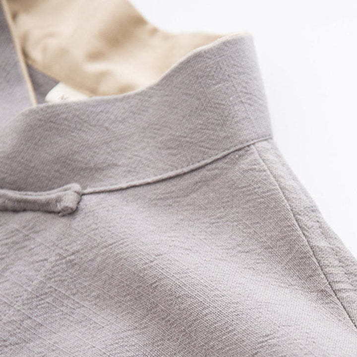 Camisa de manga larga con Buddha Stones Tang, de algodón y lino, para hombre - image 21