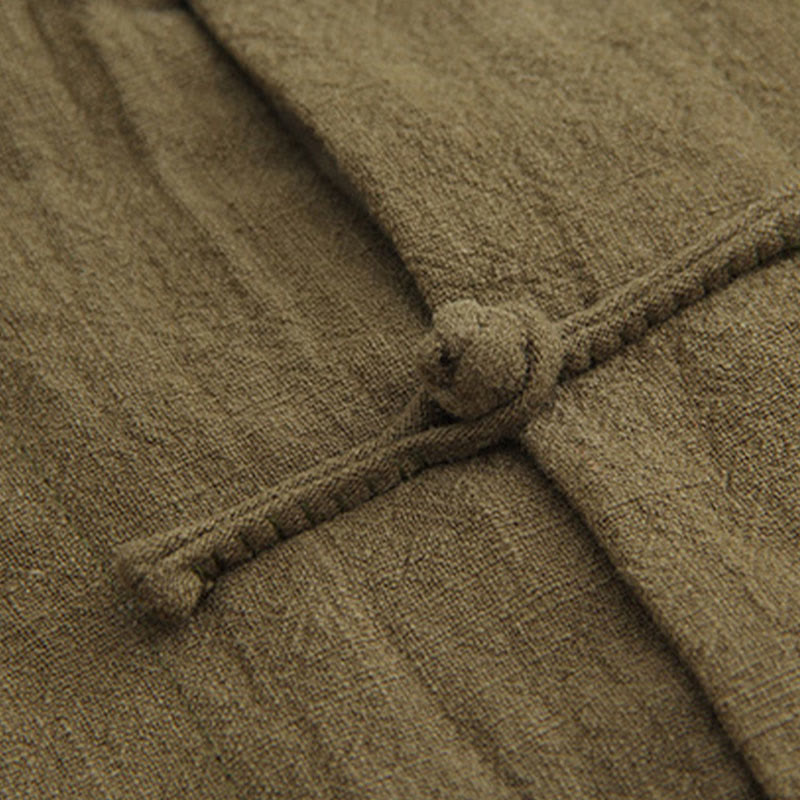 Camisa de manga larga con Buddha Stones Tang, de algodón y lino, para hombre - image 16