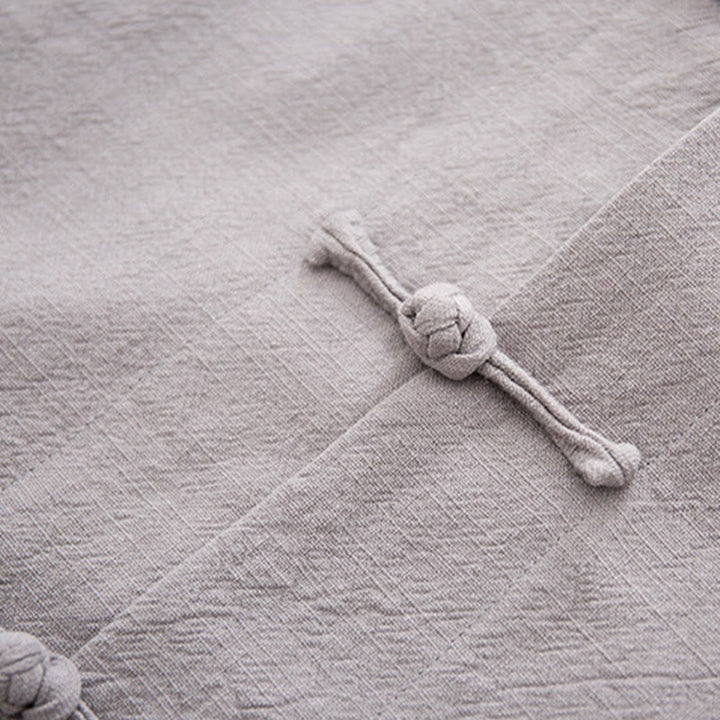 Camisa de manga larga con Buddha Stones Tang, de algodón y lino, para hombre - image 24