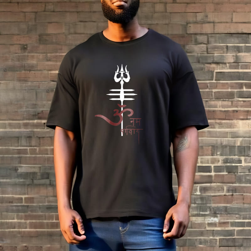 Camiseta de algodón con diseño de tridente de Buddha Stones OM NAMAH SHIVAYA - image 6
