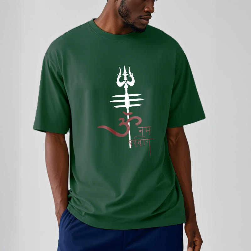 Camiseta de algodón con diseño de tridente de Buddha Stones OM NAMAH SHIVAYA - image 9