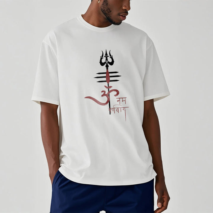 Camiseta de algodón con diseño de tridente de Buddha Stones OM NAMAH SHIVAYA - image 15