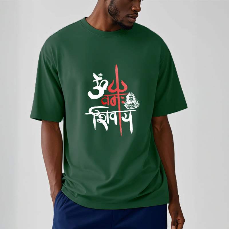 Camiseta de algodón con tridente rojo OM NAMAH SHIVAYA de Buddha Stones - image 12