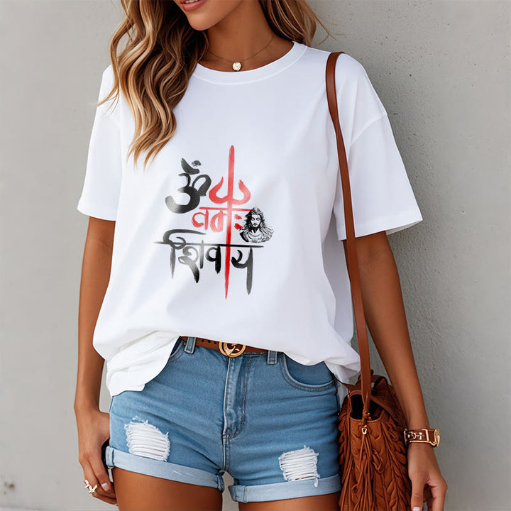 Camiseta de algodón con tridente rojo OM NAMAH SHIVAYA de Buddha Stones - image 7