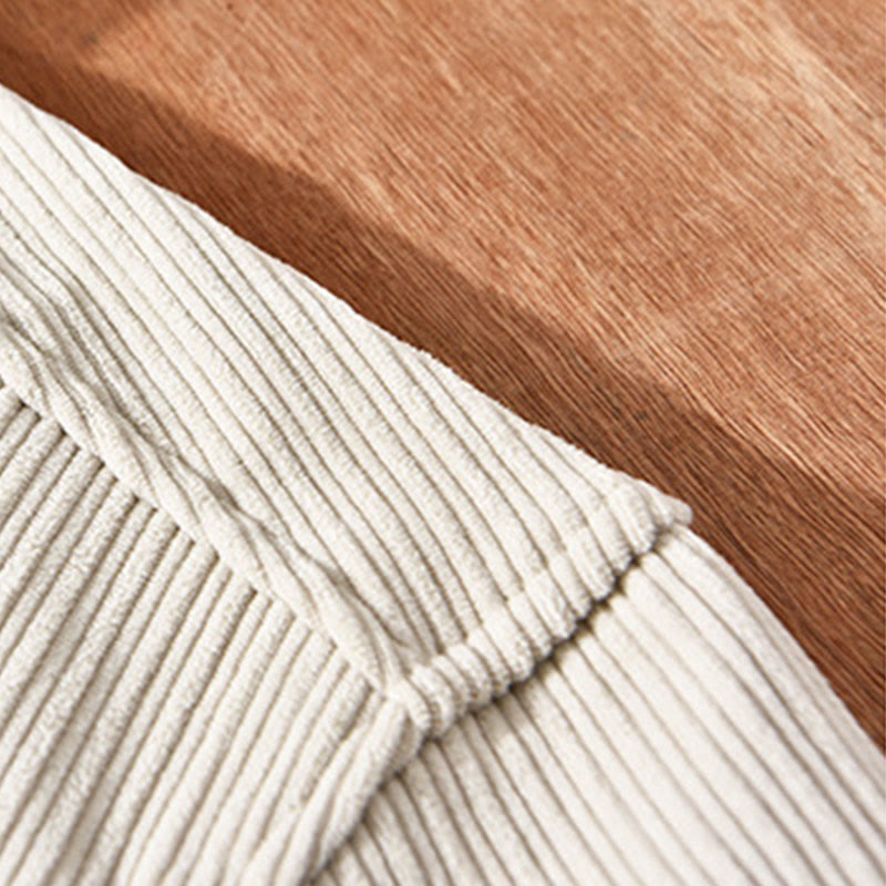 Camisa cómoda de pana con bolsillo, cuello vuelto y manga larga para hombre de Buddha Stones - image 4