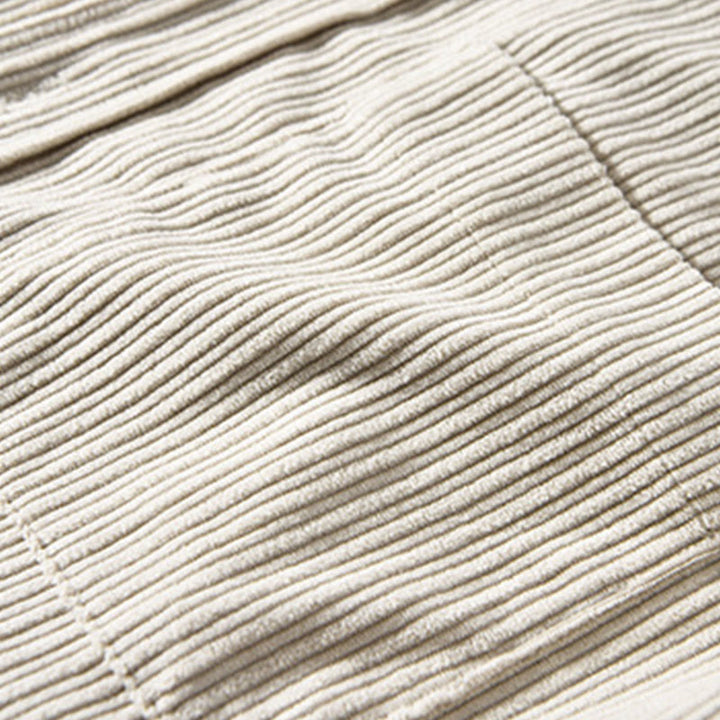 Camisa cómoda de pana con bolsillo, cuello vuelto y manga larga para hombre de Buddha Stones - image 7