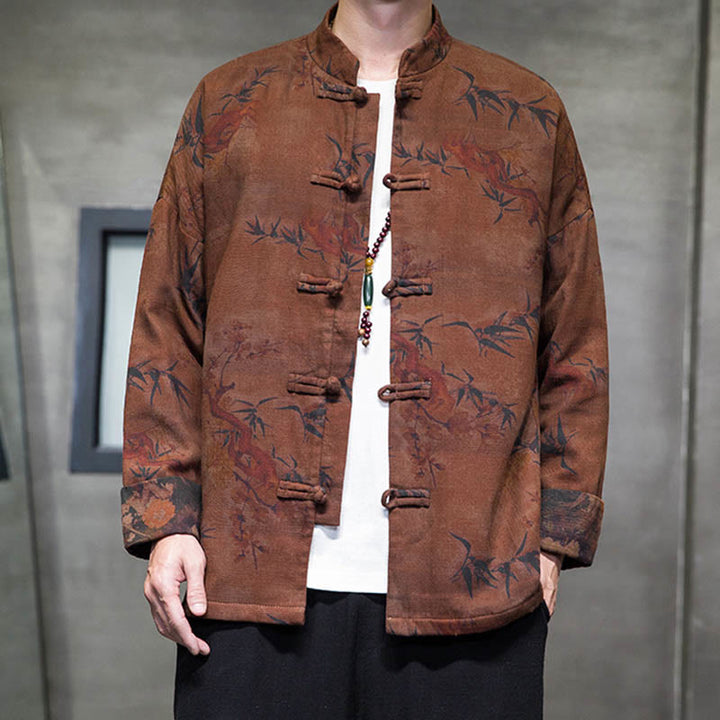 Camisa larga de algodón para hombre, chaqueta y traje chino con botones de rana y Buddha Stones - image 19