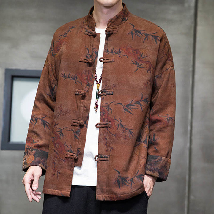 Camisa larga de algodón para hombre, chaqueta y traje chino con botones de rana y Buddha Stones - image 22