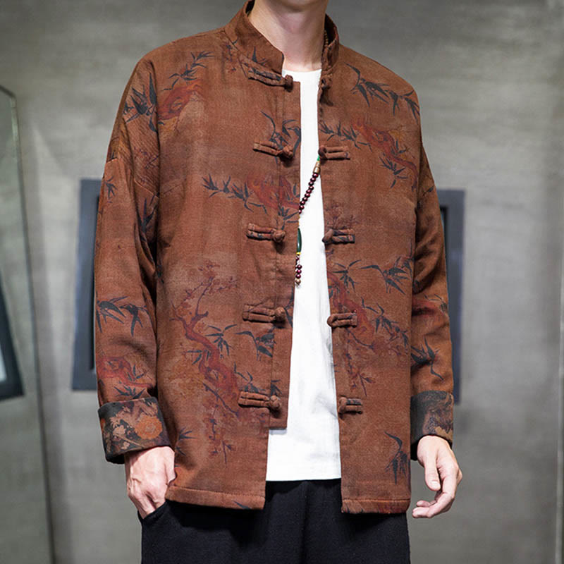 Camisa larga de algodón para hombre, chaqueta y traje chino con botones de rana y Buddha Stones - image 20