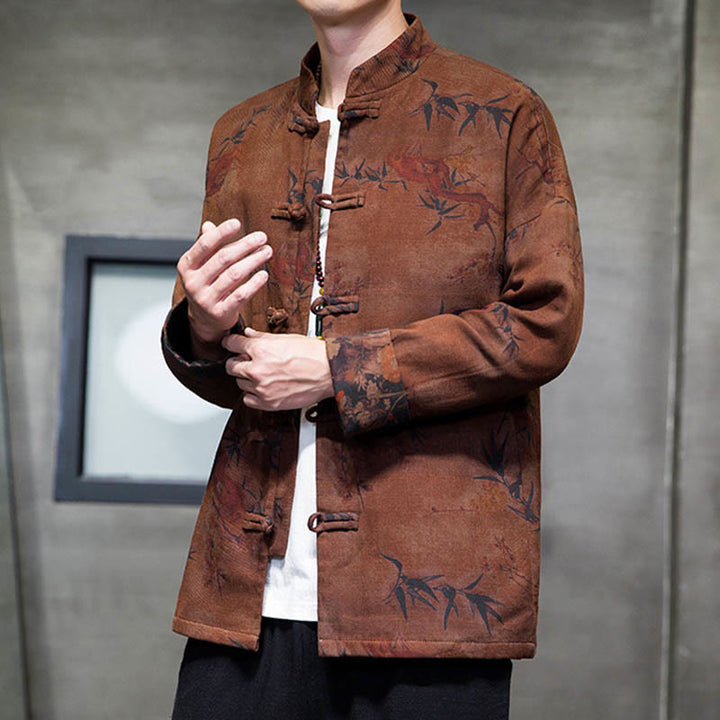 Camisa larga de algodón para hombre, chaqueta y traje chino con botones de rana y Buddha Stones - image 20