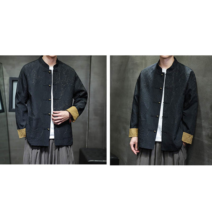 Traje Tang con Buddha Stones , informal, con botones de rana, manga larga, nailon, chaqueta, camisa, ropa para hombre - image 8