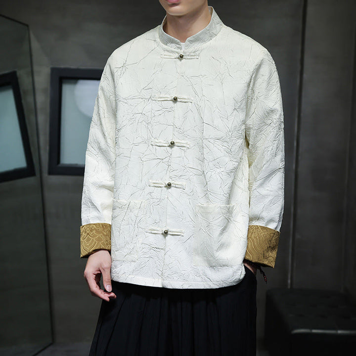 Traje Tang con Buddha Stones , informal, con botones de rana, manga larga, nailon, chaqueta, camisa, ropa para hombre - image 13