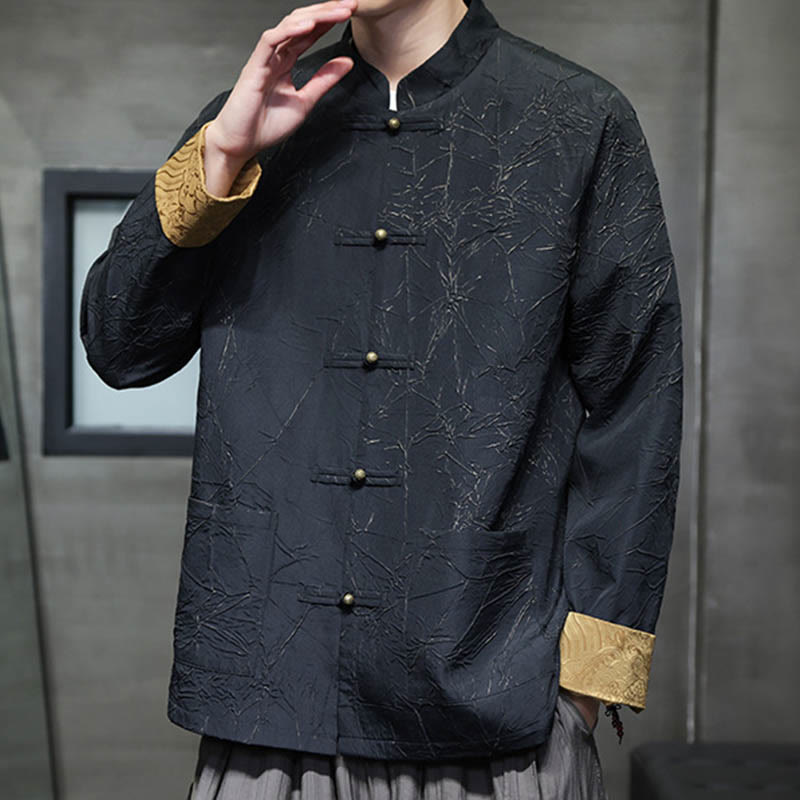 Traje Tang con Buddha Stones , informal, con botones de rana, manga larga, nailon, chaqueta, camisa, ropa para hombre - image 4