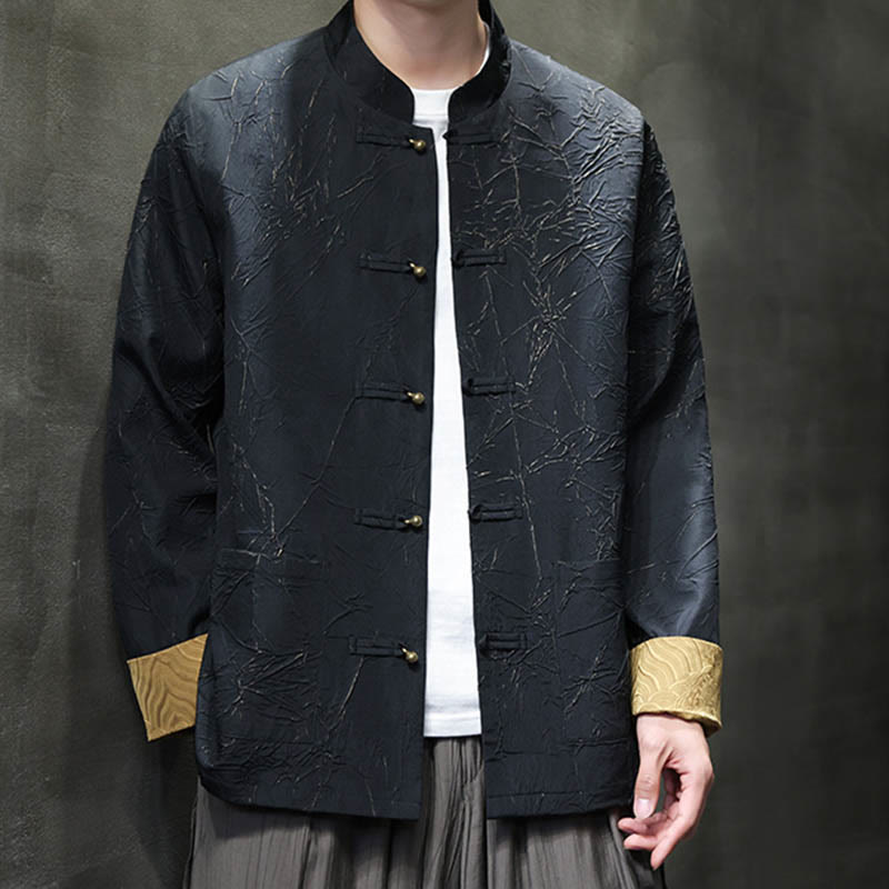 Traje Tang con Buddha Stones , informal, con botones de rana, manga larga, nailon, chaqueta, camisa, ropa para hombre - image 7