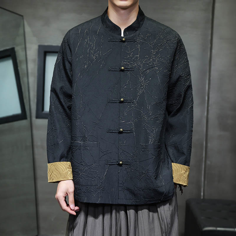 Traje Tang con Buddha Stones , informal, con botones de rana, manga larga, nailon, chaqueta, camisa, ropa para hombre - image 3