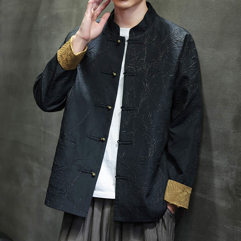 Traje Tang con Buddha Stones , informal, con botones de rana, manga larga, nailon, chaqueta, camisa, ropa para hombre - image 6