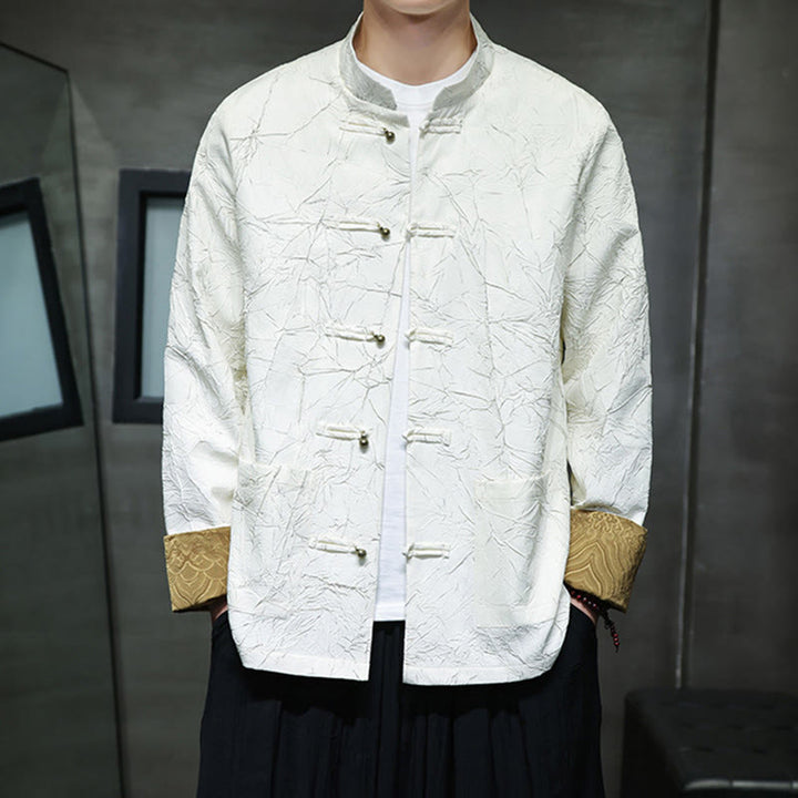 Traje Tang con Buddha Stones , informal, con botones de rana, manga larga, nailon, chaqueta, camisa, ropa para hombre - image 14