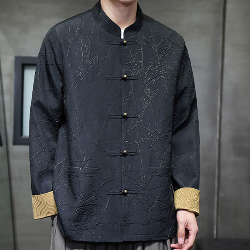 Traje Tang con Buddha Stones , informal, con botones de rana, manga larga, nailon, chaqueta, camisa, ropa para hombre - image 5