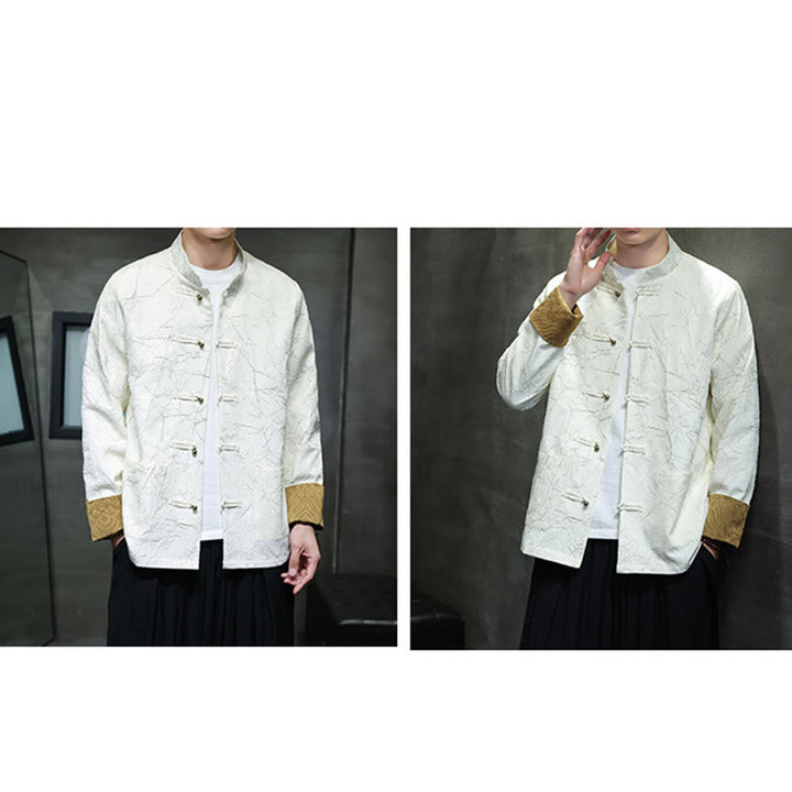 Traje Tang con Buddha Stones , informal, con botones de rana, manga larga, nailon, chaqueta, camisa, ropa para hombre - image 17