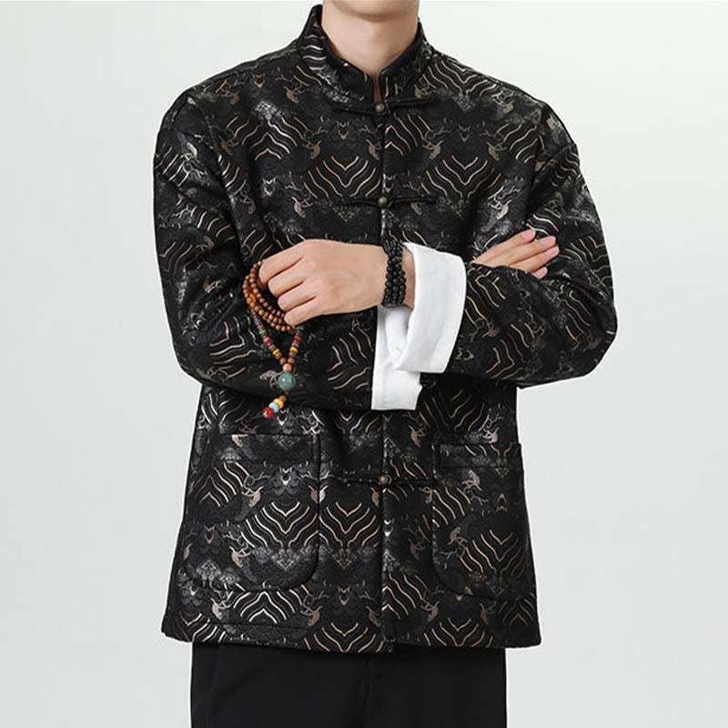Traje chino Tang con Buddha Stones , camisa larga con forma de onda, chaqueta para hombre - image 1