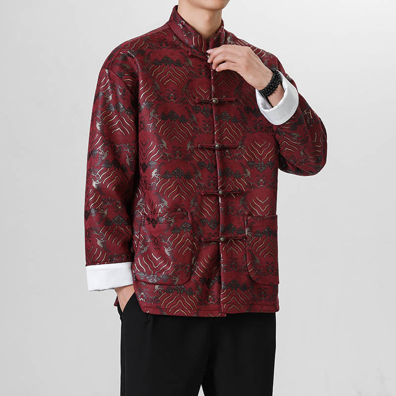 Traje chino Tang con Buddha Stones , camisa larga con forma de onda, chaqueta para hombre - image 9