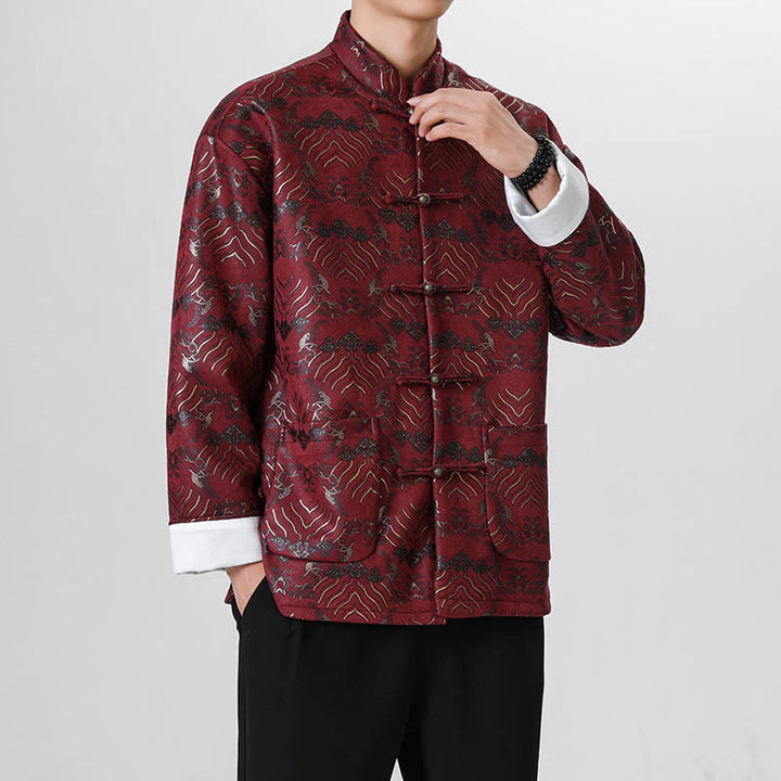 Traje chino Tang con Buddha Stones , camisa larga con forma de onda, chaqueta para hombre - image 10