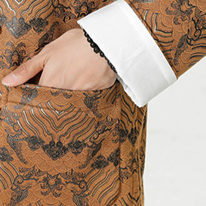 Traje chino Tang con Buddha Stones , camisa larga con forma de onda, chaqueta para hombre - image 27