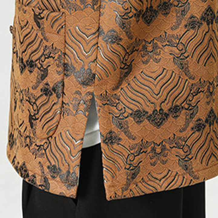Traje chino Tang con Buddha Stones , camisa larga con forma de onda, chaqueta para hombre - image 25