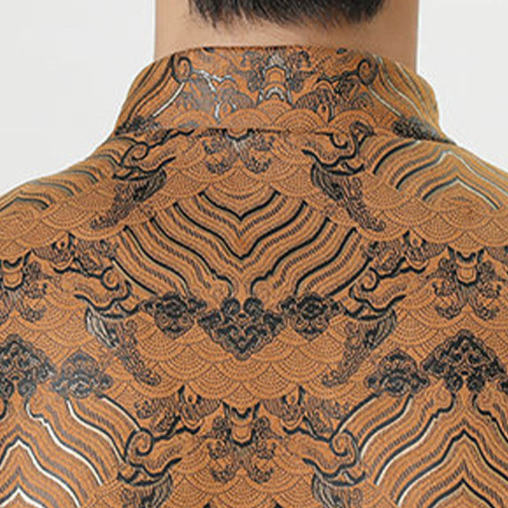 Traje chino Tang con Buddha Stones , camisa larga con forma de onda, chaqueta para hombre - image 25