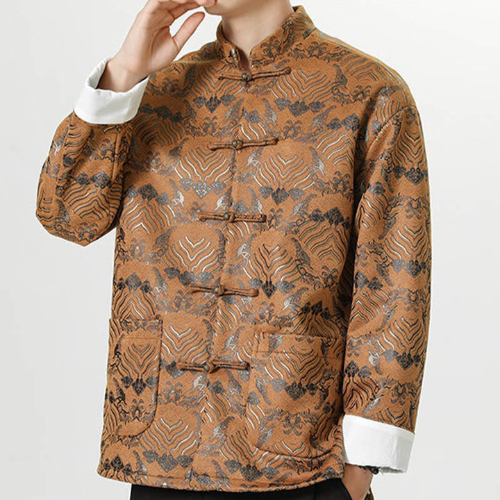 Traje chino Tang con Buddha Stones , camisa larga con forma de onda, chaqueta para hombre - image 23