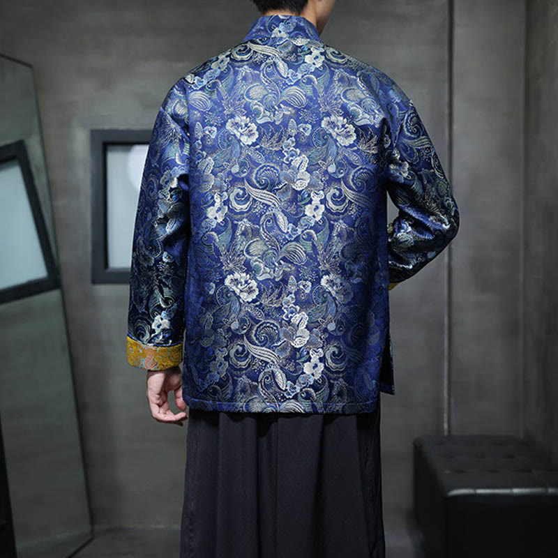Traje chino Tang con Buddha Stones , camisa larga con cuello alto, chaqueta para hombre - image 30