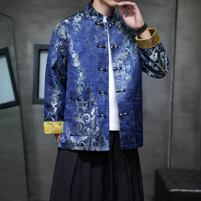 Traje chino Tang con Buddha Stones , camisa larga con cuello alto, chaqueta para hombre - image 29