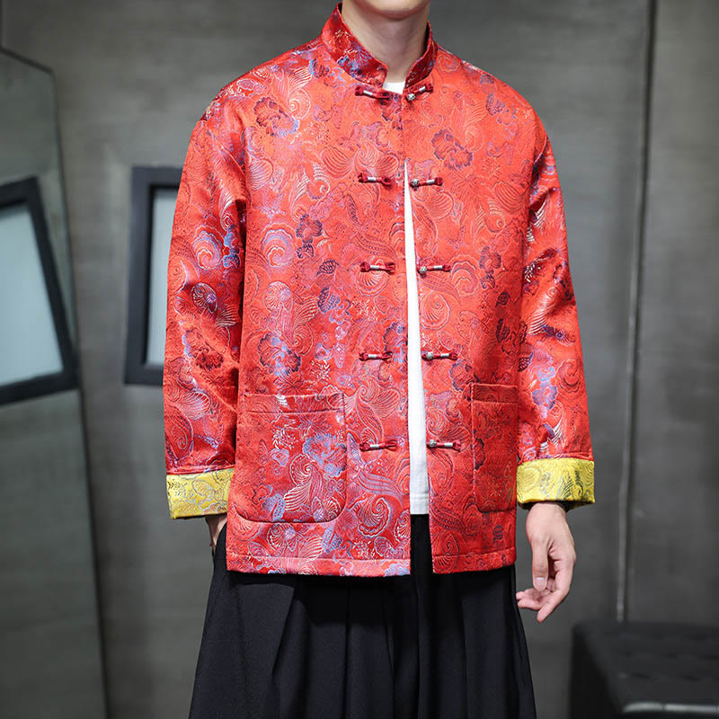 Traje chino Tang con Buddha Stones , camisa larga con cuello alto, chaqueta para hombre - image 13