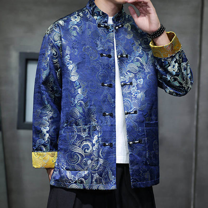 Traje chino Tang con Buddha Stones , camisa larga con cuello alto, chaqueta para hombre - image 26